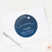 Twinkle Little Shooting Star Baby shower Ronde Sticker (Envelop)