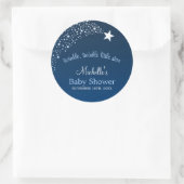 Twinkle Little Shooting Star Baby shower Ronde Sticker (Tas)