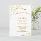 Twinkle Little Shooting Star Faux Gold Baby shower Kaart (Staand voorkant)