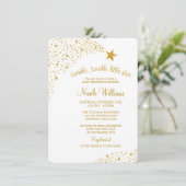 Twinkle Little Shooting Star Faux Gold Baby shower Kaart (Staand voorkant)