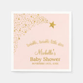 Twinkle Little Shooting Star Pink Gold Baby shower Servet (Voorkant)