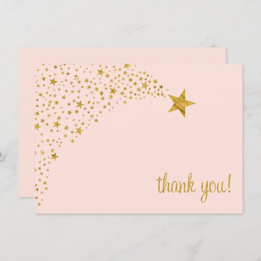 Twinkle Little Shooting Star Pink Gold Bedankt (Voorkant / Achterkant)
