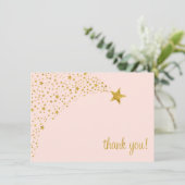 Twinkle Little Shooting Star Pink Gold Bedankt (Staand voorkant)