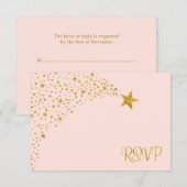 Twinkle Little Shooting Star Pink Gold RSVP (Voorkant / Achterkant)