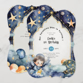 Twinkle Little Star 1e VERJAARDAG, BABY SHOWER JON Kaart (Voorkant / Achterkant)