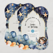 Twinkle Little Star 1e VERJAARDAG, BABY SHOWER Mei Kaart (Voorkant / Achterkant)