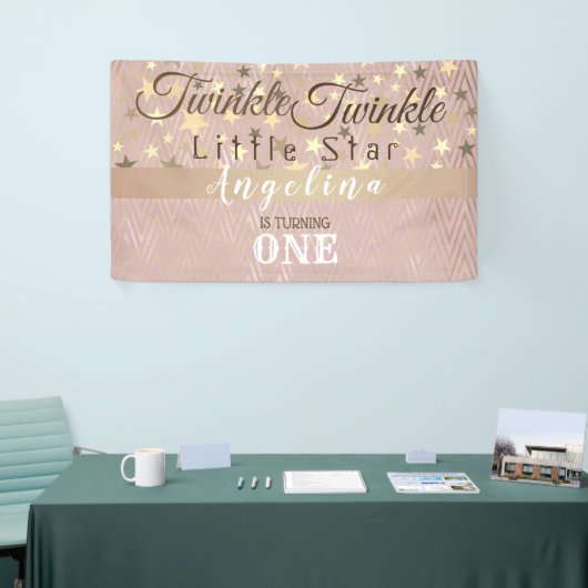 Twinkle Little Star 1e verjaardag Spandoek (Beurs)