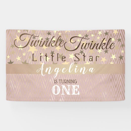 Twinkle Little Star 1e verjaardag Spandoek (Horizontaal)