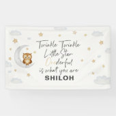 Twinkle Little Star 1e verjaardagsfeestje Spandoek (Horizontaal)