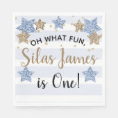 Twinkle Little Star 1st Birthday Blue Napkins Servet (Voorkant)