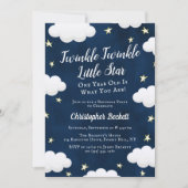 Twinkle Little Star 1st Birthday Invitation Kaart (Voorkant)