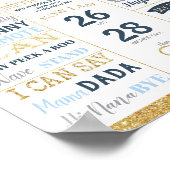 Twinkle Little Star 1st Birthday Mijlstenen Stat Poster (Hoek)