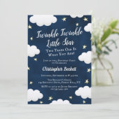 Twinkle Little Star 2nd Birthday Invitation Kaart (Staand voorkant)