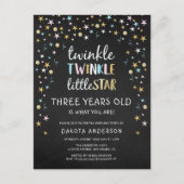 Twinkle Little Star 3 jaar oud is wat je bent! Uitnodiging Briefkaart (Voorkant)