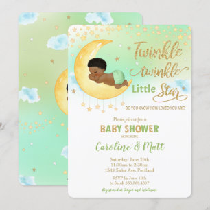 Twinkle Little Star African Baby shower Kaart