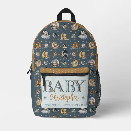 Twinkle Little Star Animal Pattern Jongen Baby Naa Bedrukte Rugzak (Voorkant)