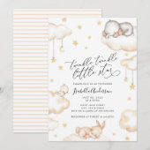 Twinkle Little Star Animals Neutraal Baby shower Kaart (Voorkant / Achterkant)