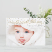 Twinkle Little Star Baby Foto geboorteaankondiging Aankondiging (Staand voorkant)