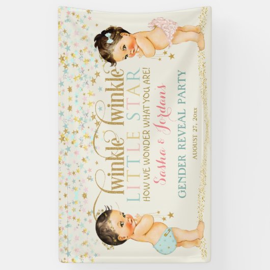 Twinkle Little Star Baby Gender Neutraal Spandoek (Verticaal)