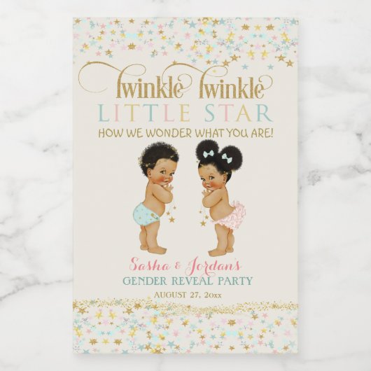 Twinkle Little Star Baby Gender onthaal Boy Girl Wijn Etiket (Enkel label)