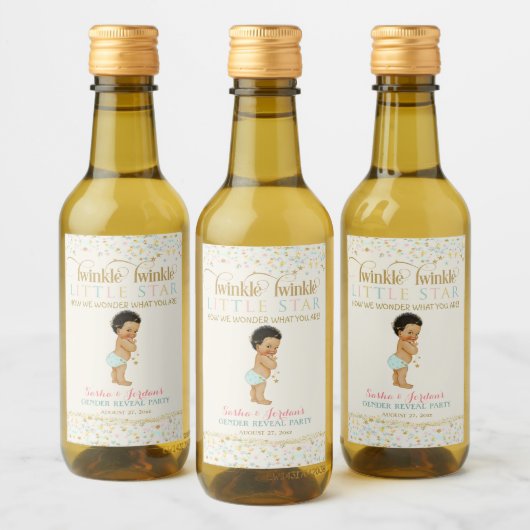 Twinkle Little Star Baby Gender onthulling Boy Wijn Etiket (Flessen)