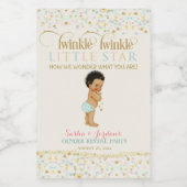 Twinkle Little Star Baby Gender onthulling Boy Wijn Etiket (Enkel label)