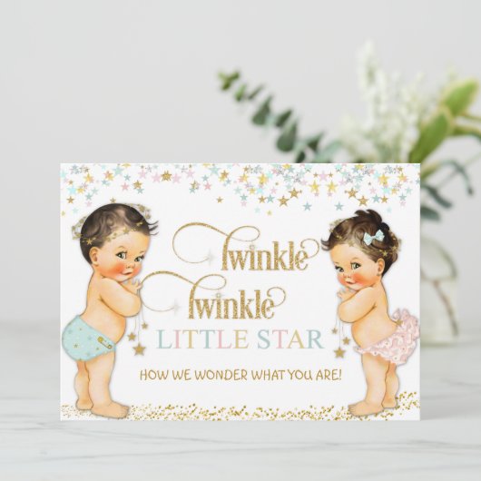 Twinkle Little Star  Baby Genderneutraal Kaart (Staand voorkant)
