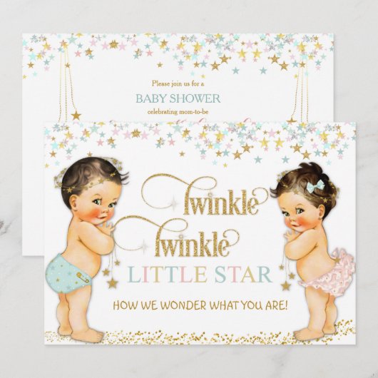 Twinkle Little Star  Baby Genderneutraal Kaart (Voorkant / Achterkant)