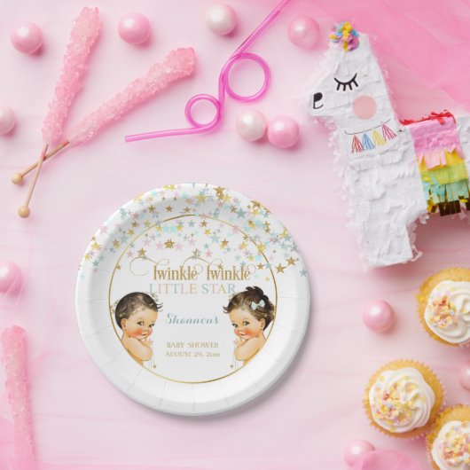 Twinkle Little Star  Baby Genderneutraal Papieren Bordje (Feest)