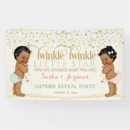 Twinkle Little Star Baby Geslacht Neutraal Etnisch Spandoek (Horizontaal)