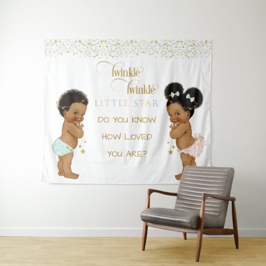 Twinkle Little Star Baby Geslacht Neutraal Etnisch Wandkleed (In Situ (horizontaal))