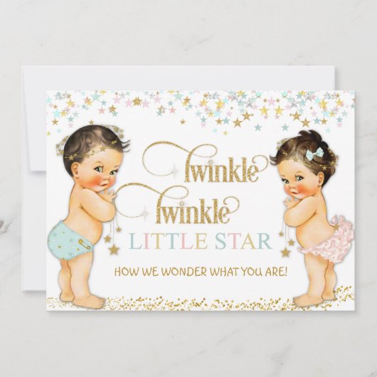 Twinkle Little Star Baby Geslacht onthullen Kaart (Voorkant)