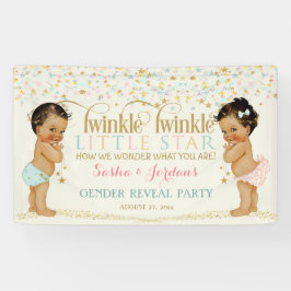 Twinkle Little Star Baby Geslacht Reveal Etnisch Spandoek