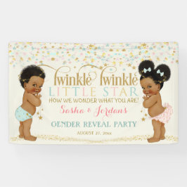 Twinkle Little Star Baby Geslacht Reveal Etnisch Spandoek
