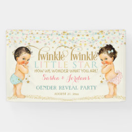 Twinkle Little Star Baby Geslacht Reveal Spandoek