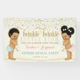 Twinkle Little Star Baby Geslachtsonthulling Mediu Spandoek