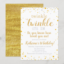 Twinkle Little Star Baby Gold Girls Verjaardag