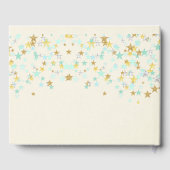 Twinkle Little Star Baby Gold Mint Green Creme Gastenboek (Achterkant)