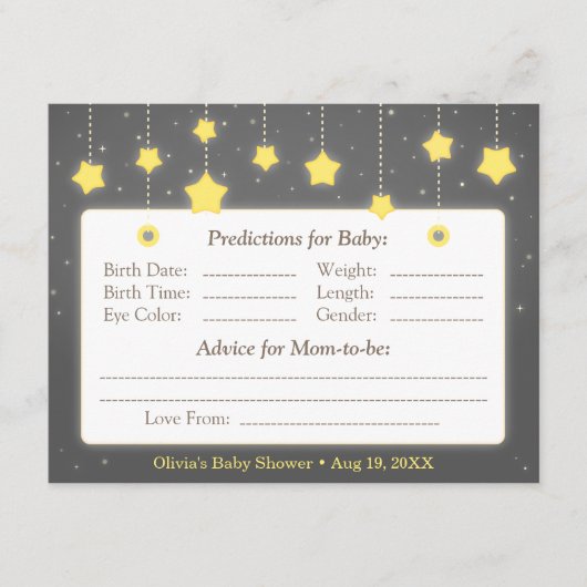 Twinkle Little Star Baby Predication and Advice Advieskaart (Voorkant)