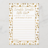 Twinkle Little Star Baby shower Advice Advieskaart (Voorkant)