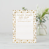Twinkle Little Star Baby shower Advice Advieskaart (Staand voorkant)