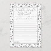 Twinkle Little Star Baby shower Advice Advieskaart (Voorkant)