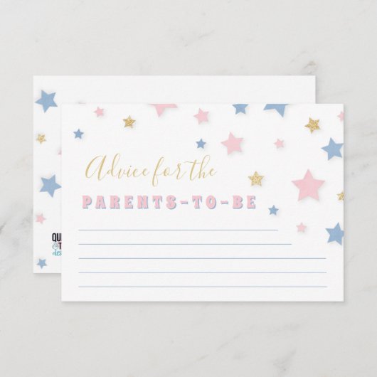 Twinkle Little Star Baby shower Advice Kaart (Voorkant / Achterkant)