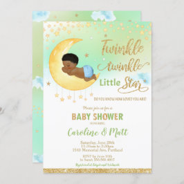 Twinkle Little Star Baby shower African American Kaart