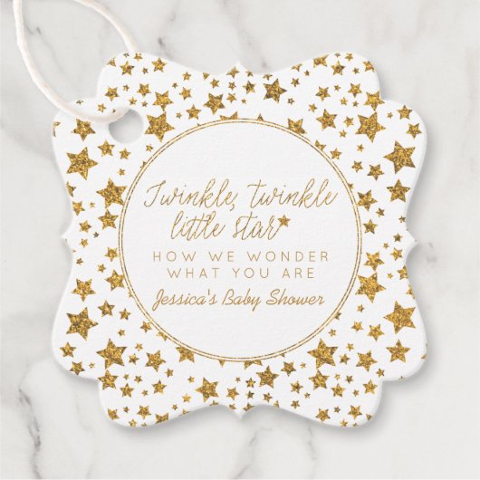 Twinkle Little Star Baby shower Bedankjes Labels (Voorkant)