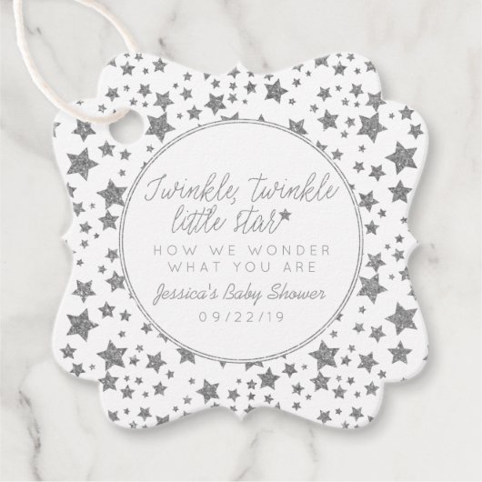 Twinkle Little Star Baby shower Bedankjes Labels (Voorkant)