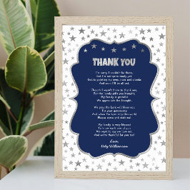 Twinkle Little Star Baby shower bedankt je teken Poster