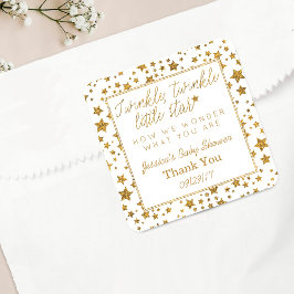 Twinkle Little Star Baby shower Bedankt Vierkante Sticker