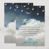 Twinkle Little Star Baby shower Bedankt voor je cr Aankondiging (Voorkant / Achterkant)