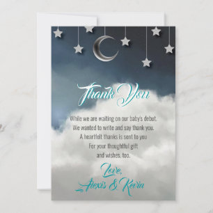 Twinkle Little Star Baby shower Bedankt voor je cr Aankondiging
